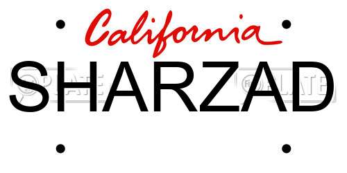 SHARZAD California License Plate