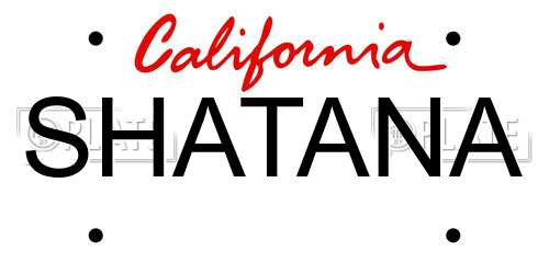 SHATANA California License Plate