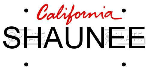 SHAUNEE California License Plate