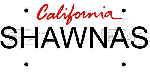 SHAWNAS California License Plate