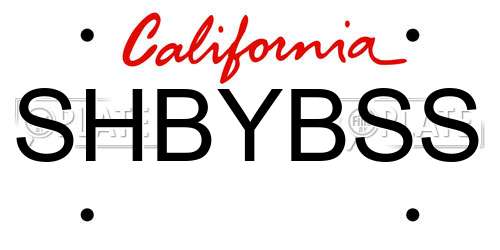 SHBYBSS California License Plate