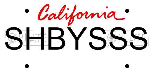 SHBYSSS California License Plate
