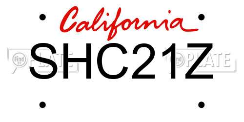 SHC21Z California License Plate