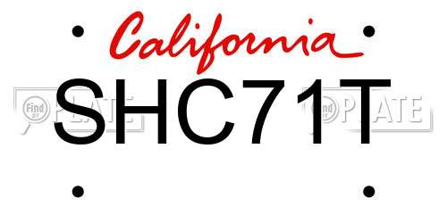 SHC71T California License Plate