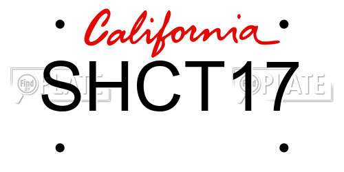 SHCT17 California License Plate
