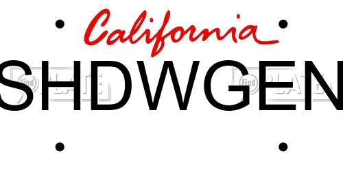 SHDWGEN California License Plate