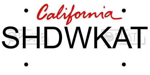 SHDWKAT California License Plate