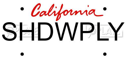 SHDWPLY California License Plate