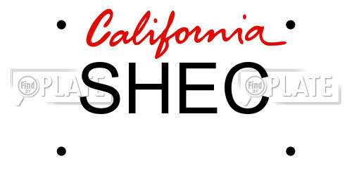 SHEC California License Plate