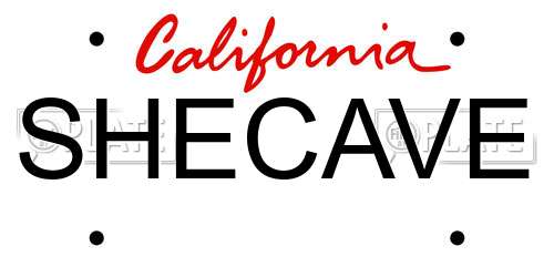SHECAVE California License Plate