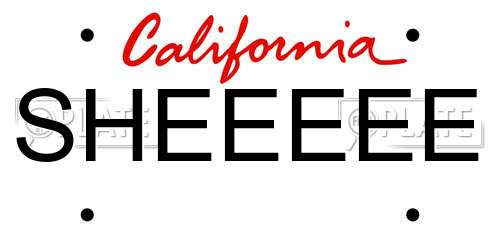 SHEEEEE California License Plate