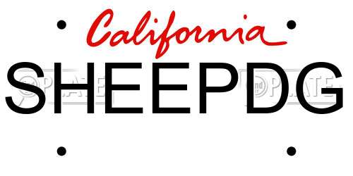 SHEEPDG California License Plate