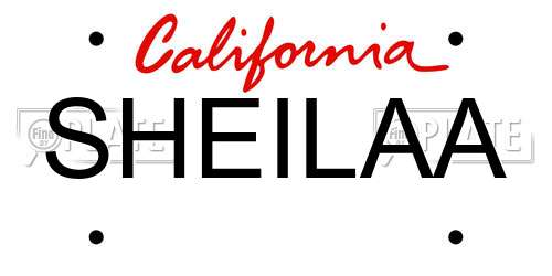 SHEILAA California License Plate