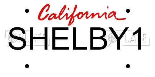 SHELBY1 California License Plate