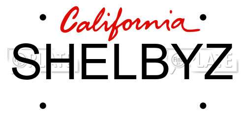 SHELBYZ California License Plate