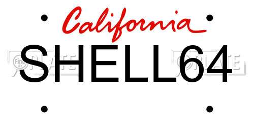 SHELL64 California License Plate