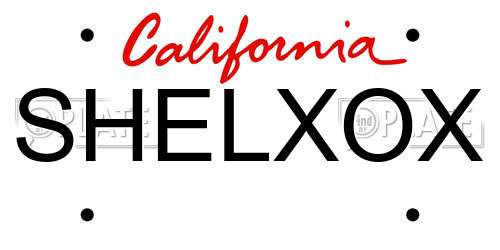 SHELXOX California License Plate