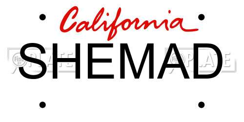 SHEMAD California License Plate