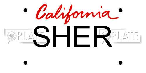 SHER California License Plate