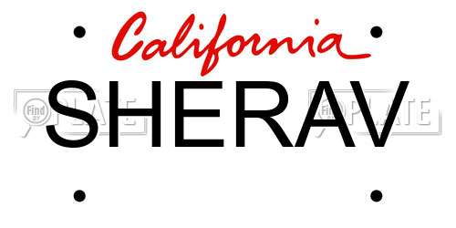 SHERAV California License Plate