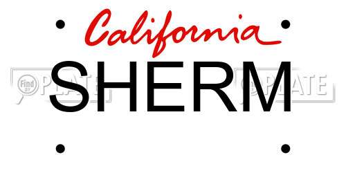 SHERM California License Plate