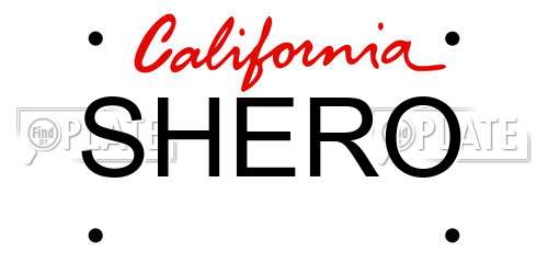 SHERO California License Plate