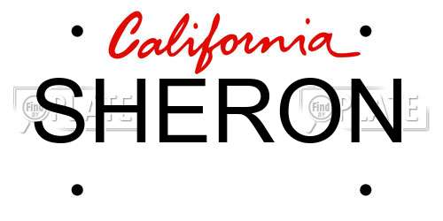 SHERON California License Plate