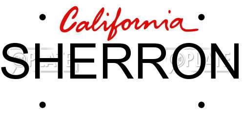 SHERRON California License Plate