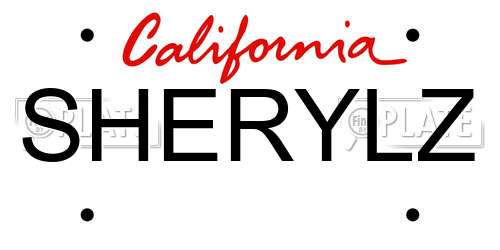 SHERYLZ California License Plate