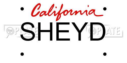 SHEYD California License Plate