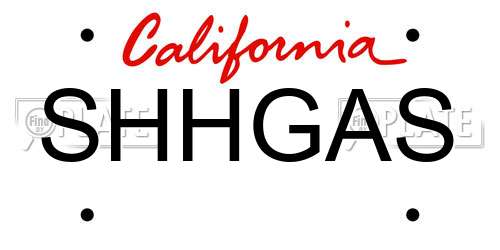 SHHGAS California License Plate