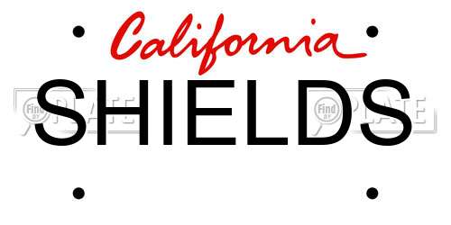 SHIELDS California License Plate