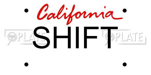 SHIFT California License Plate