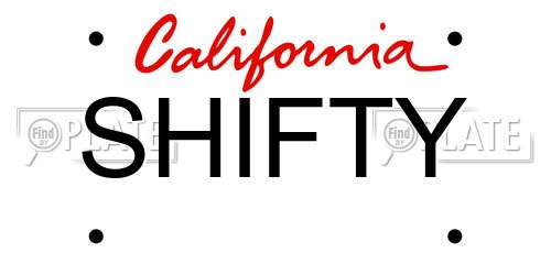 SHIFTY California License Plate