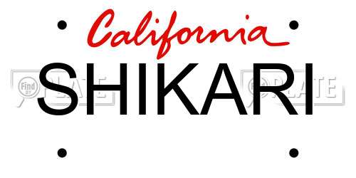 SHIKARI California License Plate