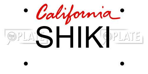 SHIKI California License Plate