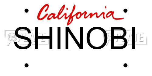 SHINOBI California License Plate