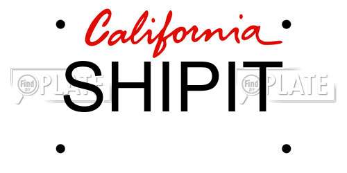 SHIPIT California License Plate