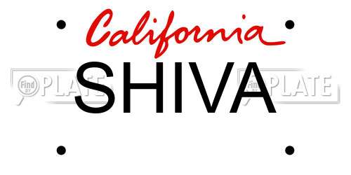 SHIVA California License Plate