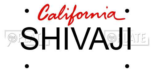 SHIVAJI California License Plate