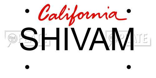 SHIVAM California License Plate