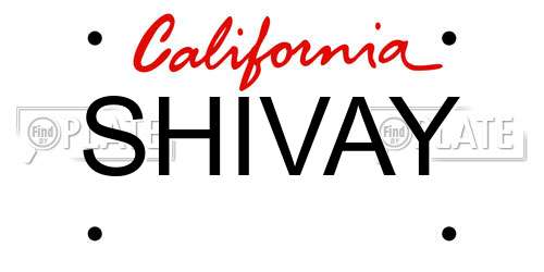 SHIVAY California License Plate