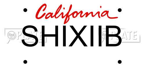 SHIXIIB California License Plate