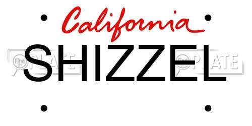 SHIZZEL California License Plate