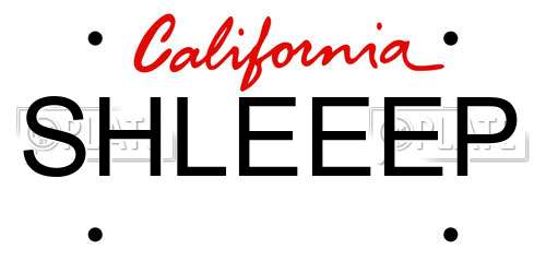 SHLEEEP California License Plate