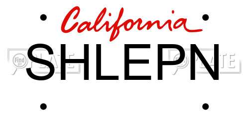 SHLEPN California License Plate