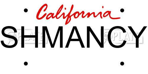 SHMANCY California License Plate