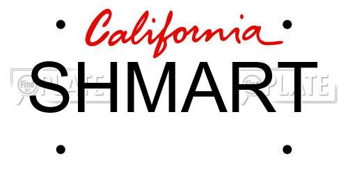 SHMART California License Plate