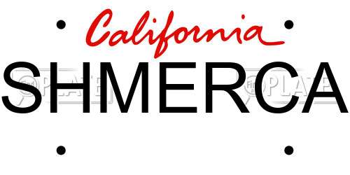 SHMERCA California License Plate