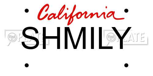 SHMILY California License Plate